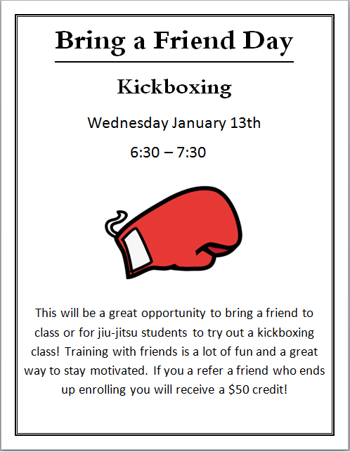 bring a friend day kickboxing image