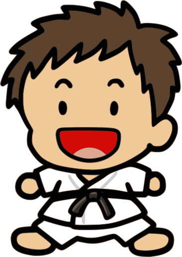 cartoon image of child martial arts black belt 